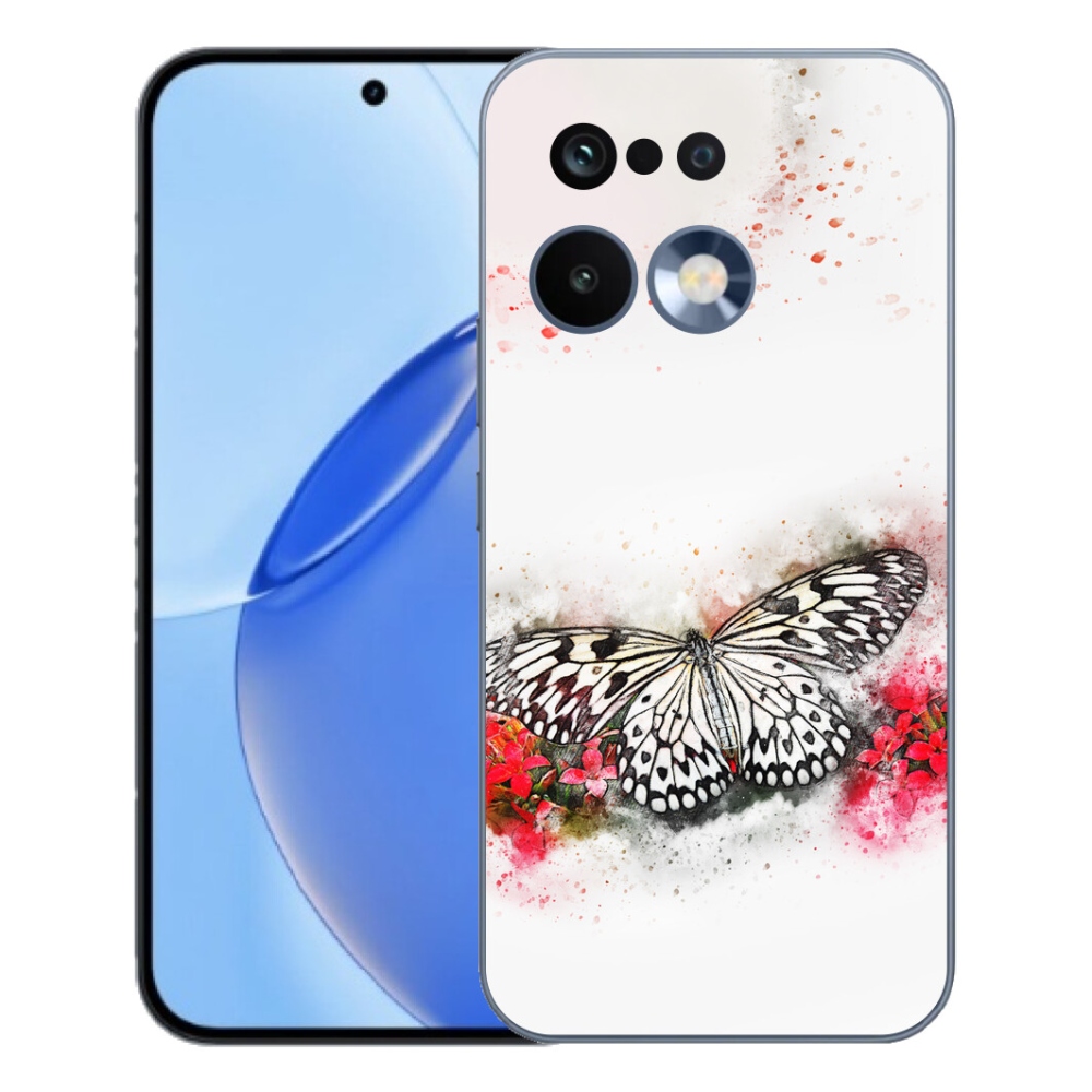 Gelový kryt mmCase na Realme 16 Pro - černobílý motýl