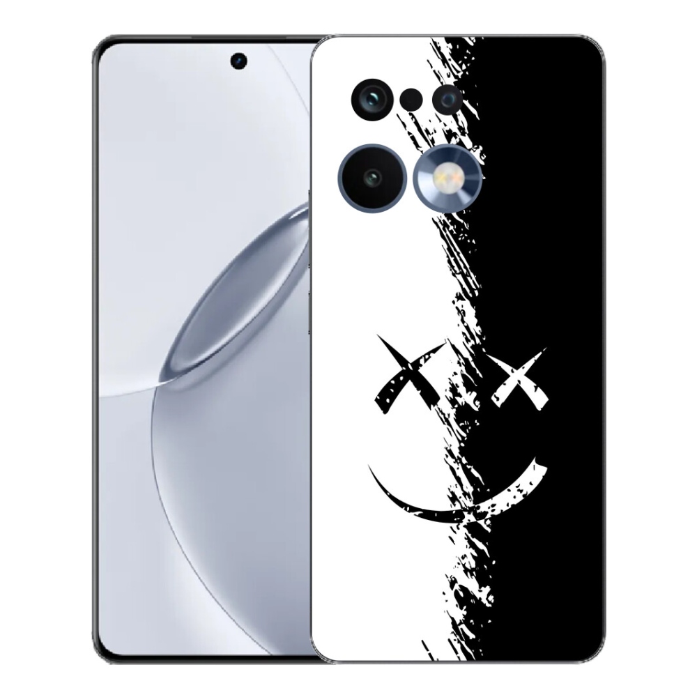 Gelový kryt mmCase na Realme 16 Pro+ - černobílý smajlík
