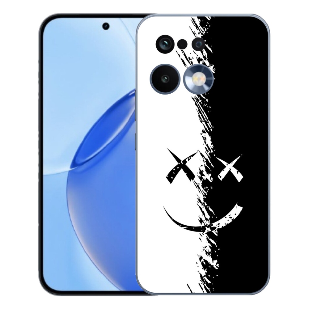 Gelový kryt mmCase na Realme 16 Pro - černobílý smajlík