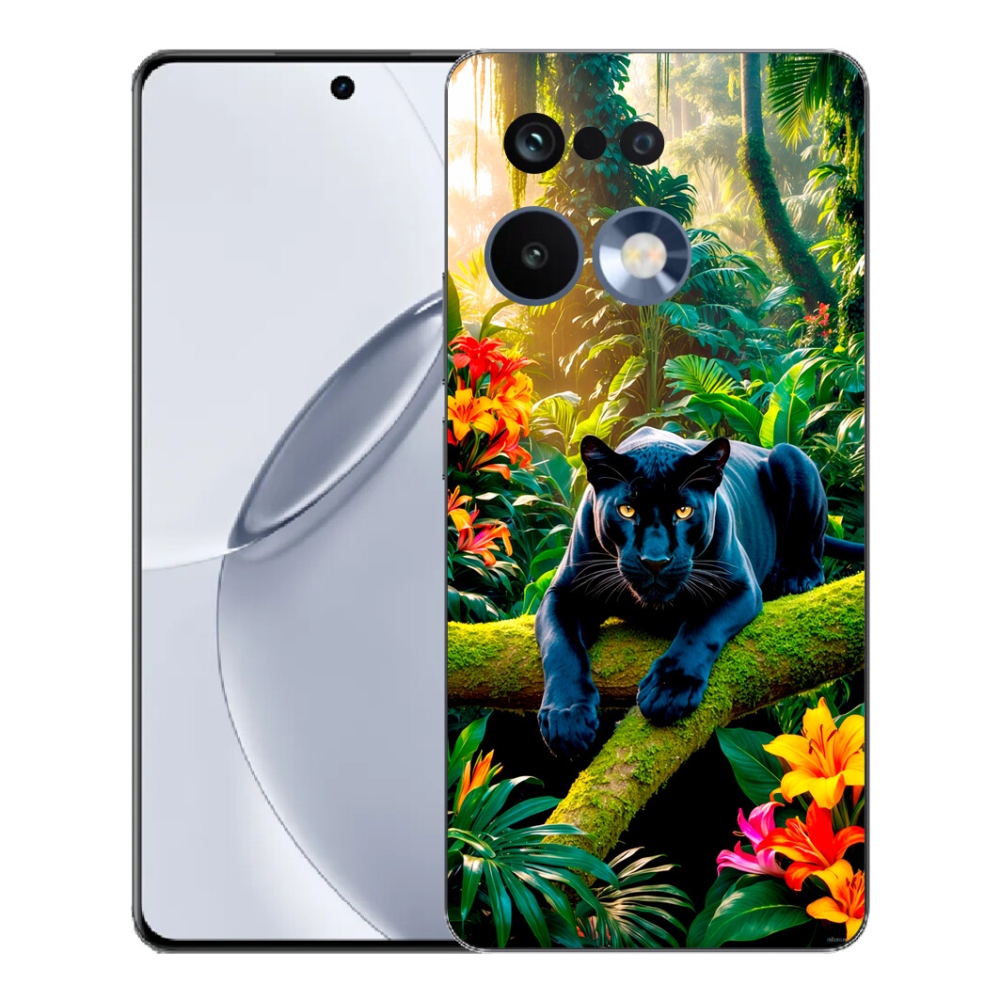 Gelový kryt mmCase na Realme 16 Pro+ - černý panter v džungli