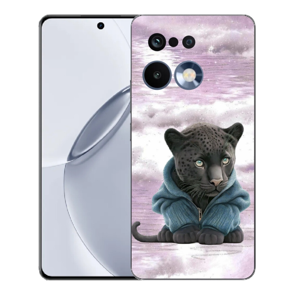 Gelový kryt mmCase na Realme 16 Pro+ - černý panter ve svetru