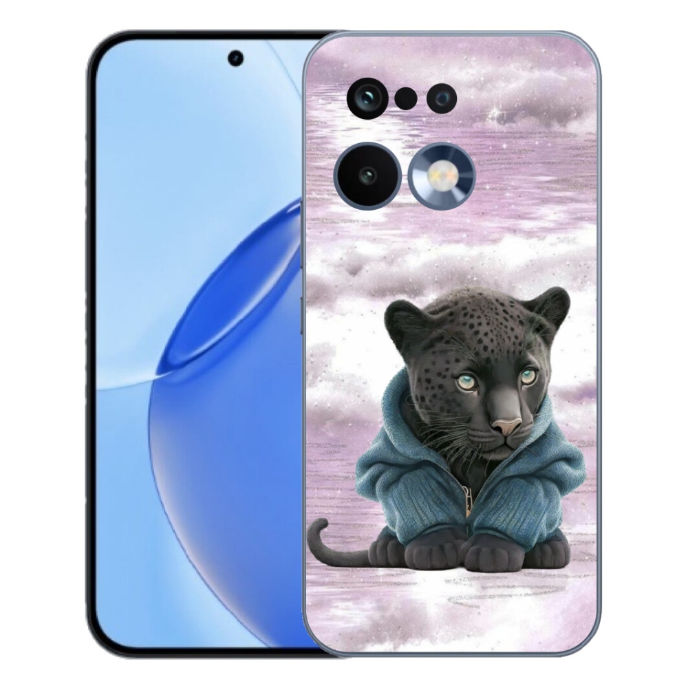 Gelový kryt mmCase na Realme 16 Pro - černý panter ve svetru