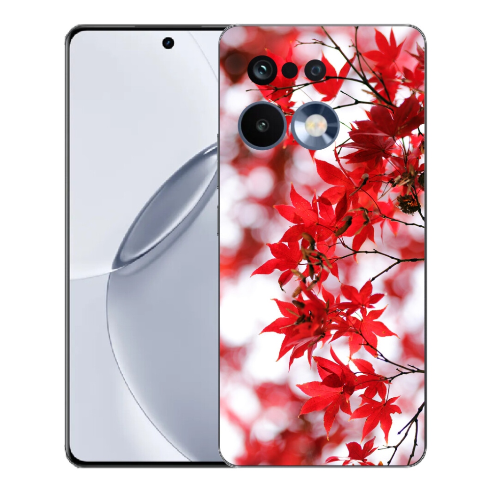 Gelový kryt mmCase na Realme 16 Pro+ - červené listy