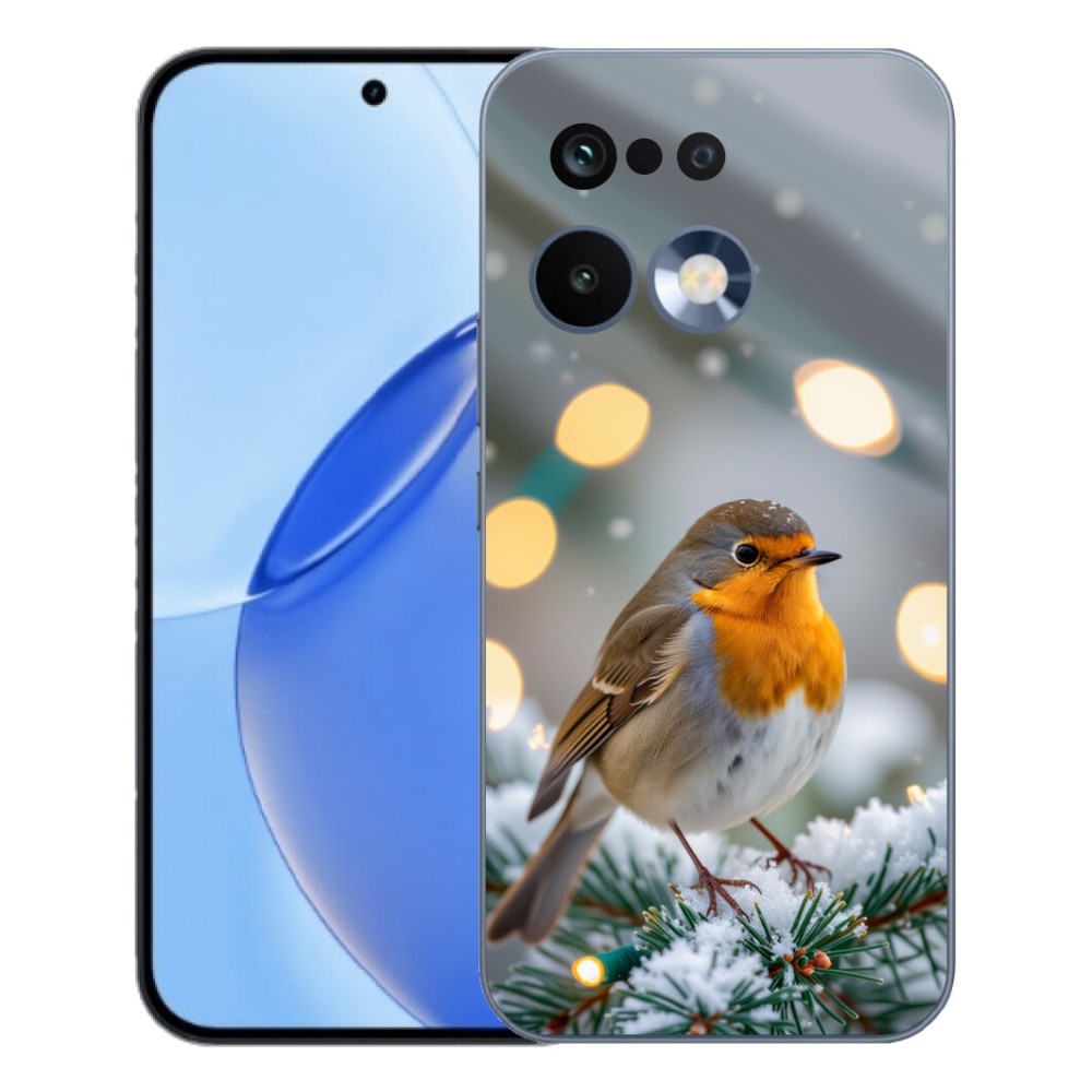 Gelový kryt mmCase na Realme 16 Pro - červenka v zimě