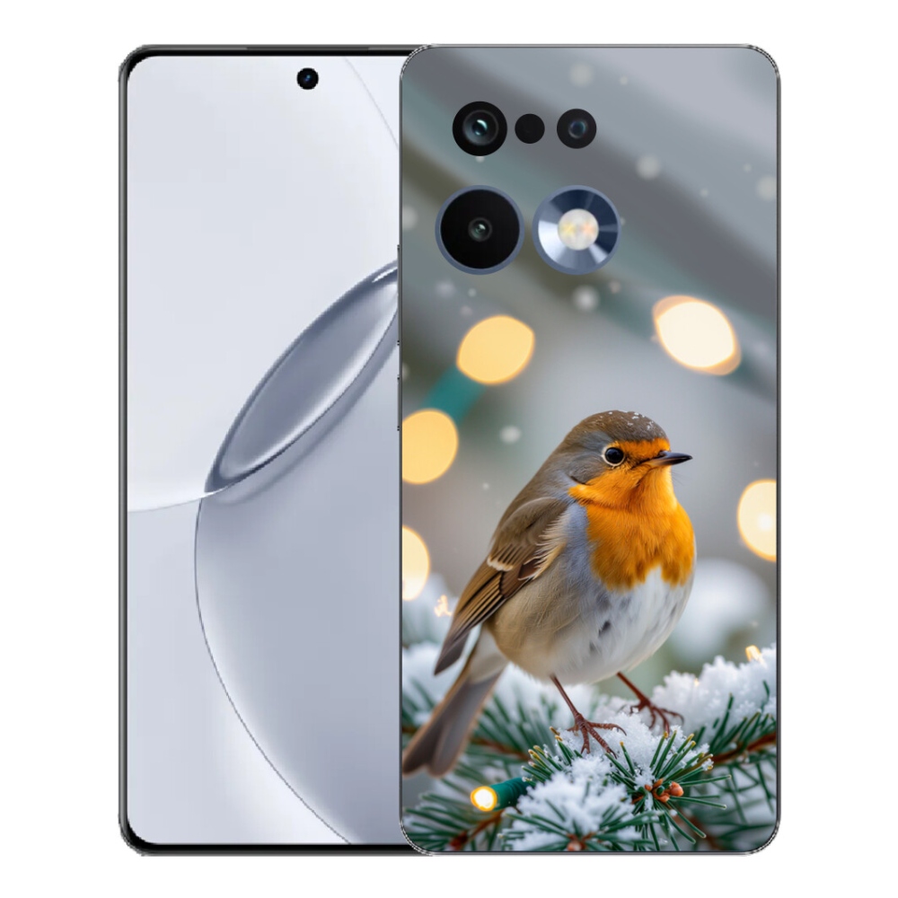 Gelový kryt mmCase na Realme 16 Pro+ - červenka v zimě