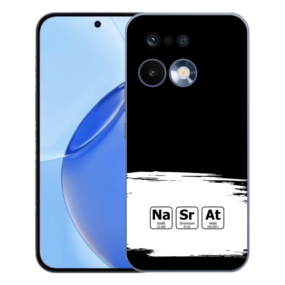 Gelový kryt mmCase na Realme 16 Pro - chemické prvky bíločerné pozadí