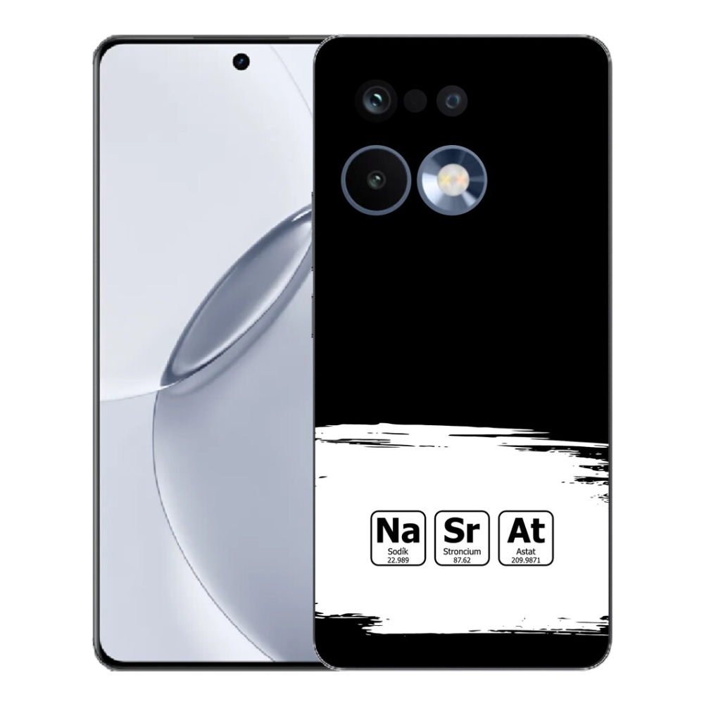 Gelový kryt mmCase na Realme 16 Pro+ - chemické prvky bíločerné pozadí