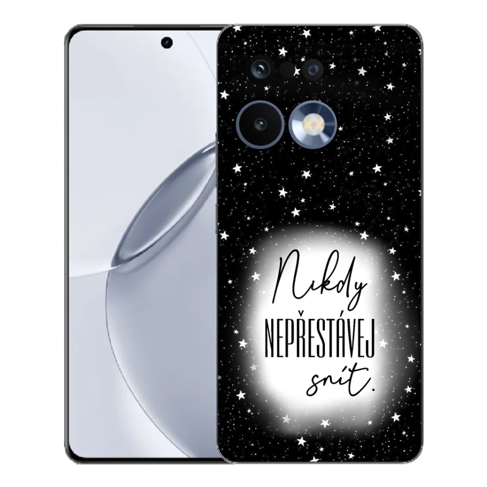 Gelový kryt mmCase na Realme 16 Pro+ - citát 1 bíločerné pozadí