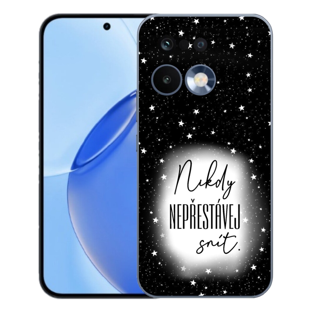 Gelový kryt mmCase na Realme 16 Pro - citát 1 bíločerné pozadí