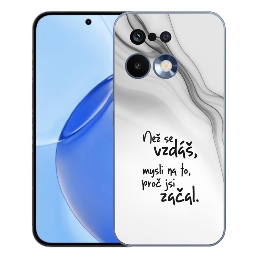 Gelový kryt mmCase na Realme 16 Pro - citát 2 bílé pozadí