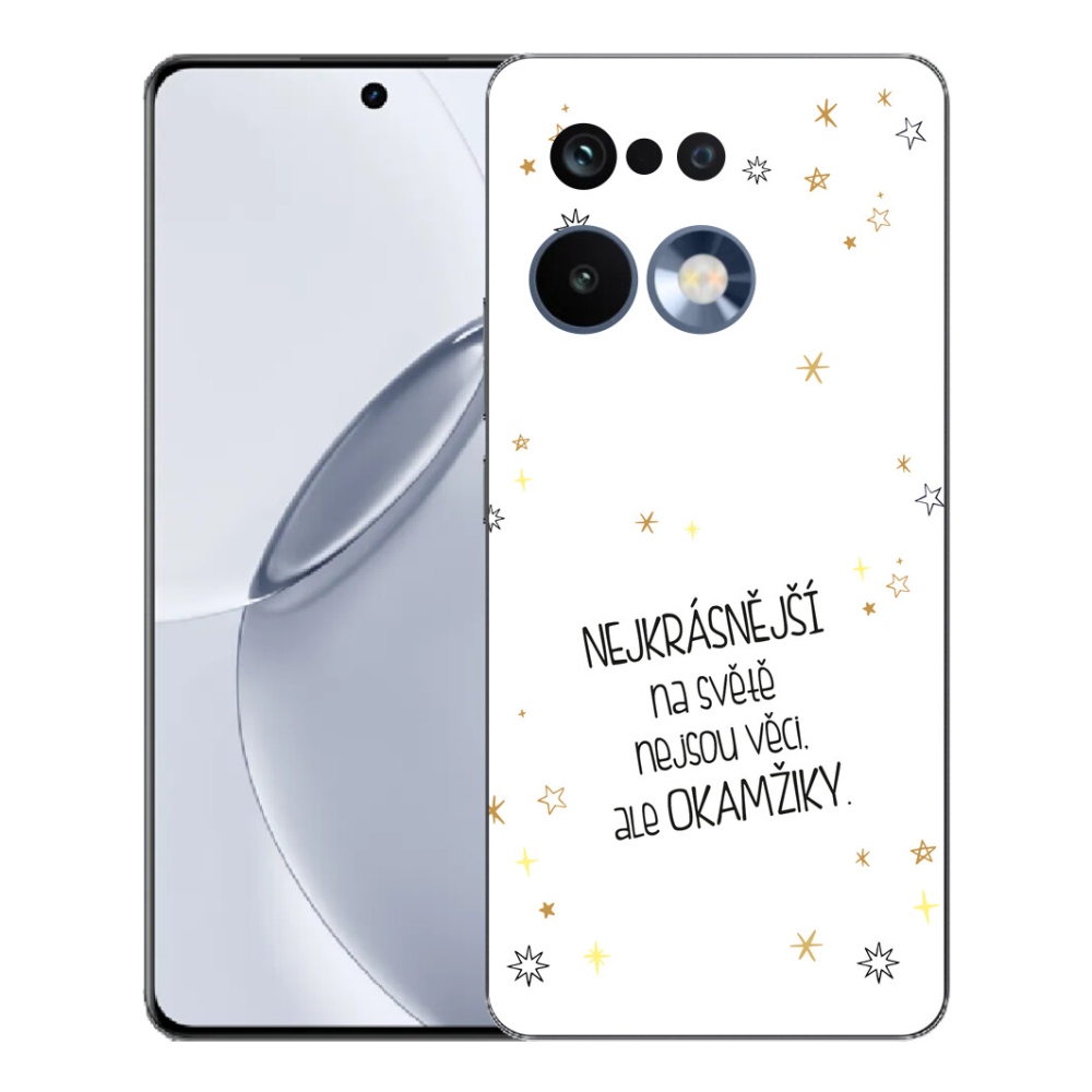 Gelový kryt mmCase na Realme 16 Pro+ - citát 4 bílé pozadí