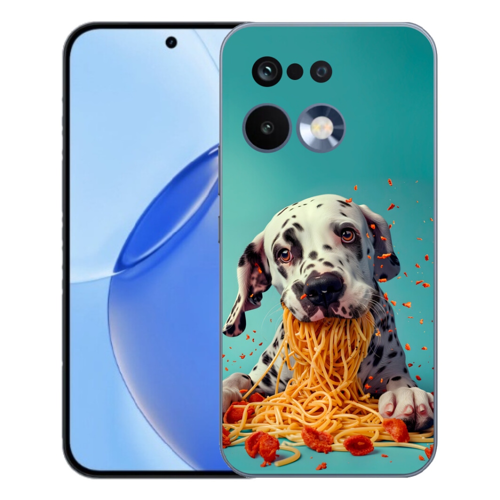 Gelový kryt mmCase na Realme 16 Pro - dalmatin a špagety