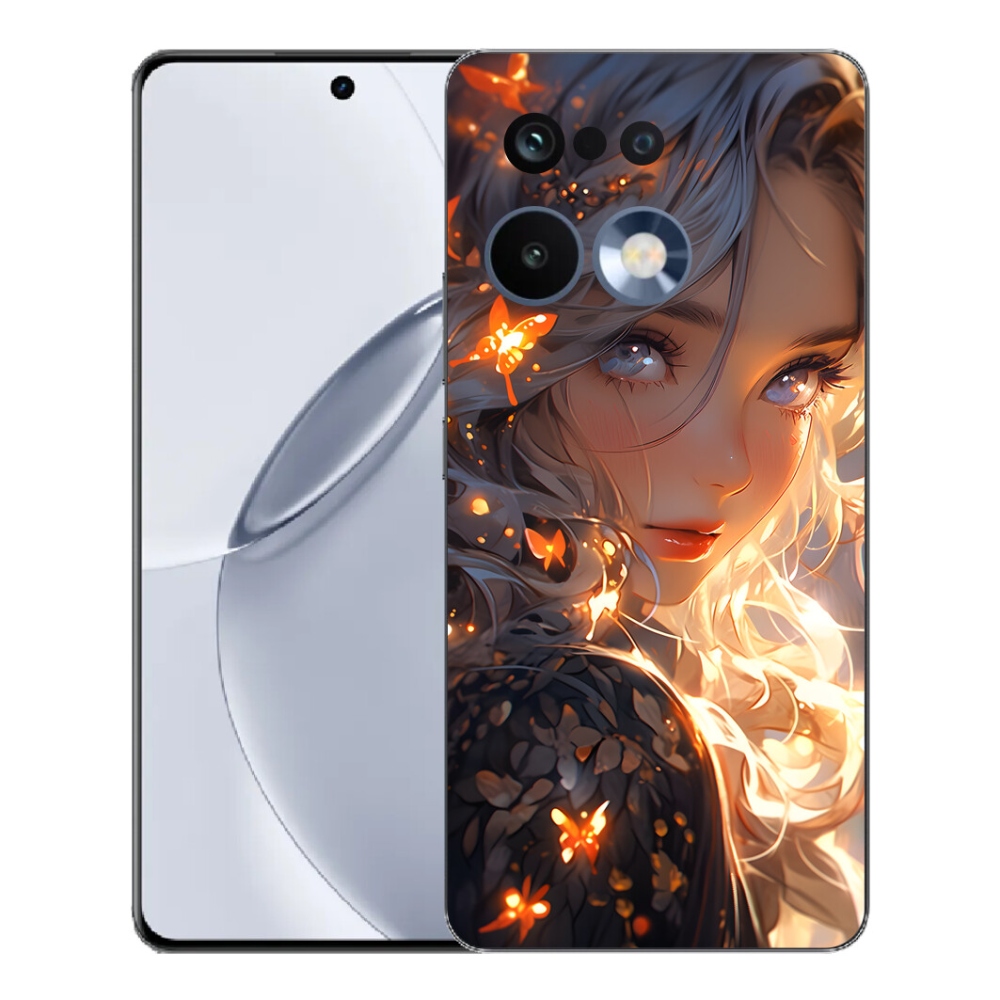 Gelový kryt mmCase na Realme 16 Pro+ - dívka a motýli