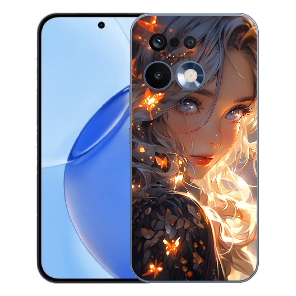 Gelový kryt mmCase na Realme 16 Pro - dívka a motýli