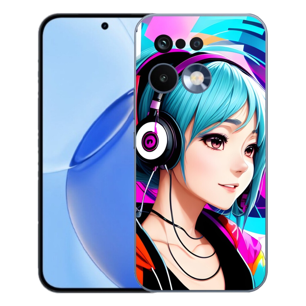 Gelový kryt mmCase na Realme 16 Pro - dívka se sluchátky