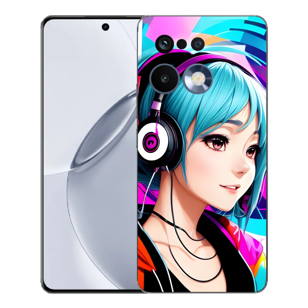 Gelový kryt mmCase na Realme 16 Pro+ - dívka se sluchátky