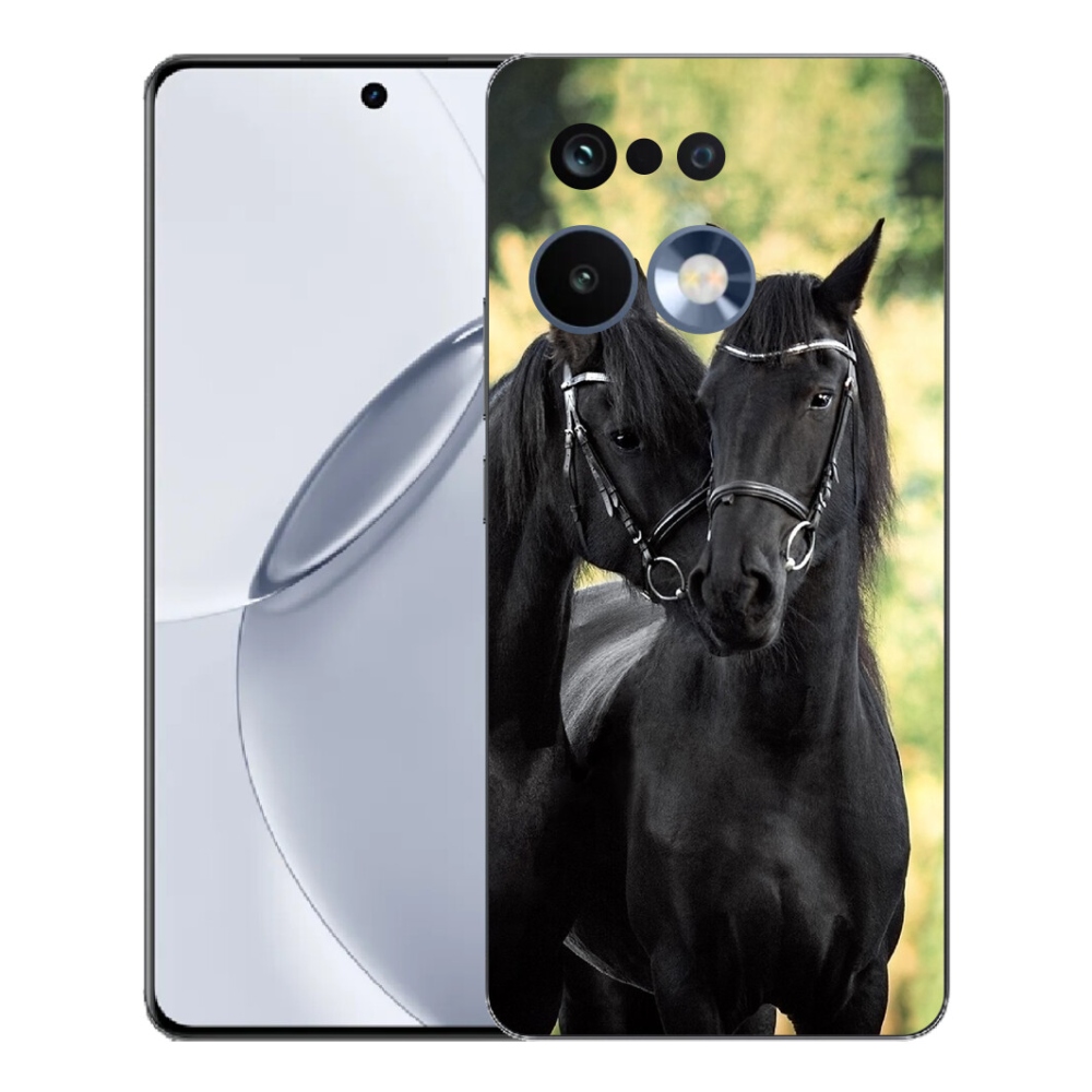 Gelový kryt mmCase na Realme 16 Pro+ - dva černí koně