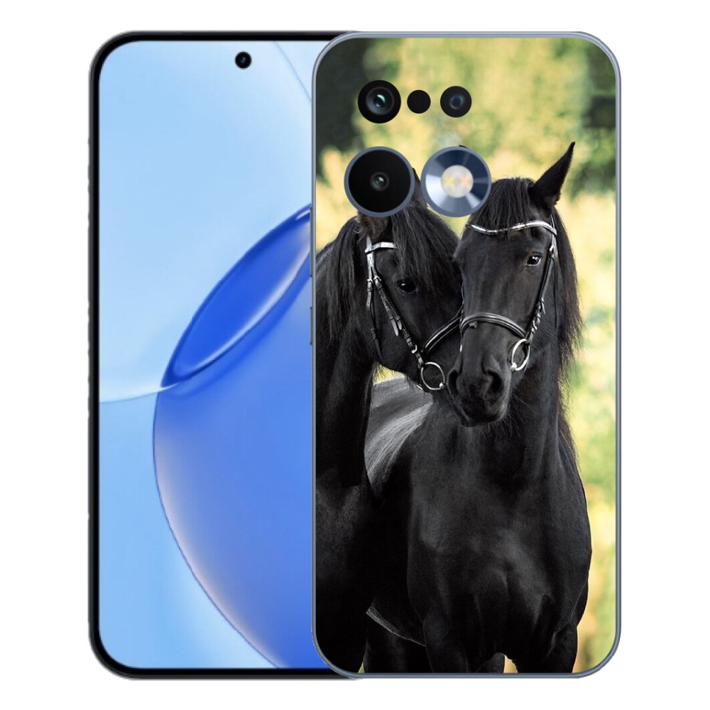 Gelový kryt mmCase na Realme 16 Pro - dva černí koně