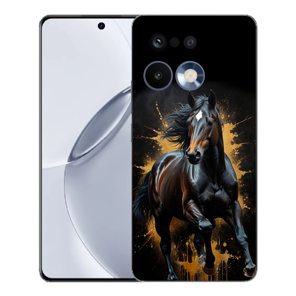 Gelový kryt mmCase na Realme 16 Pro+ - elegantní černý hřebec