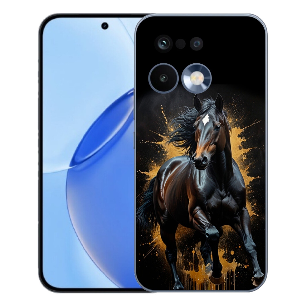 Gelový kryt mmCase na Realme 16 Pro - elegantní černý hřebec