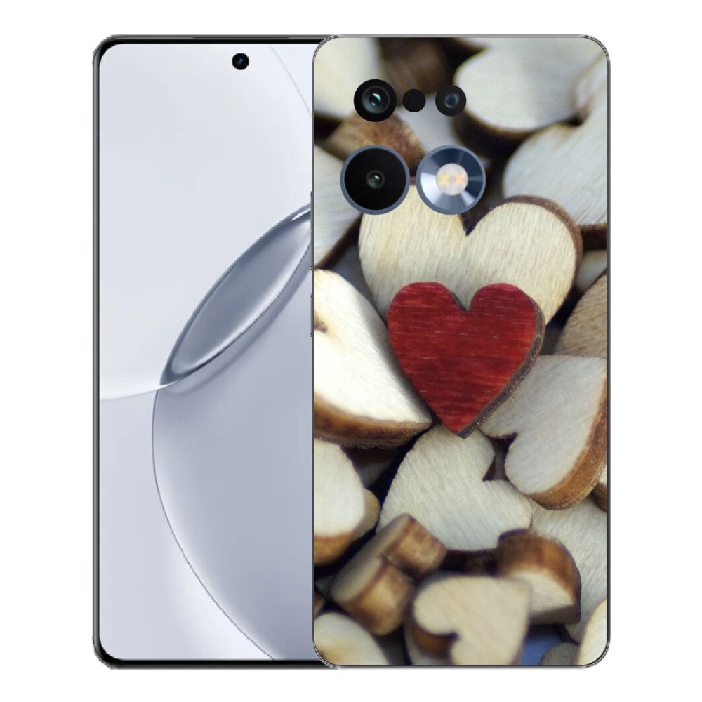 Gelový kryt mmCase na Realme 16 Pro+ - gravírované červené srdce 