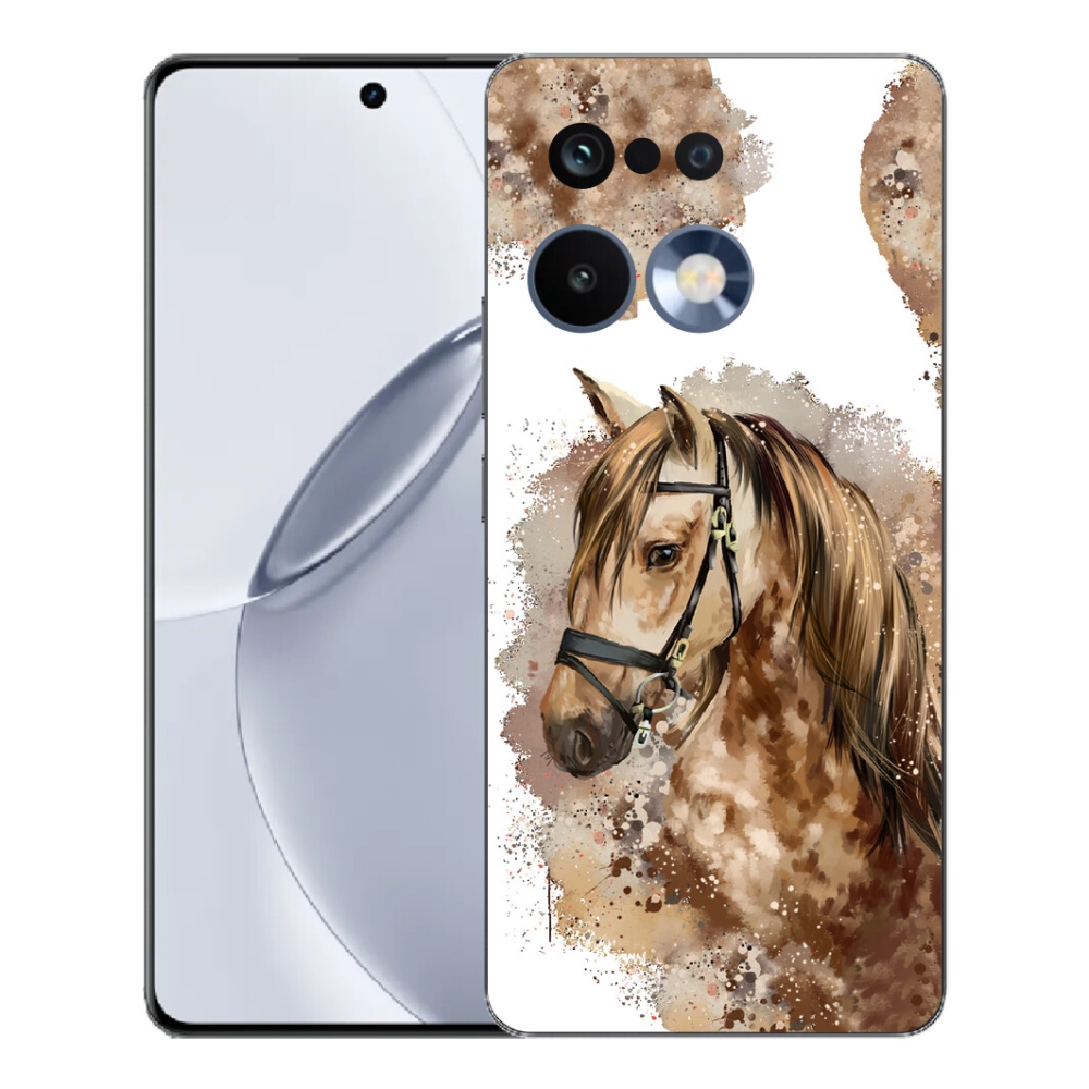 Gelový kryt mmCase na Realme 16 Pro+ - hnědý kreslený kůň