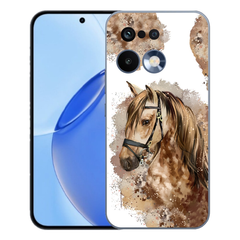 Gelový kryt mmCase na Realme 16 Pro - hnědý kreslený kůň