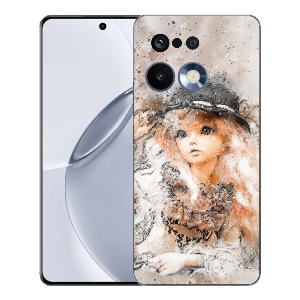 Gelový kryt mmCase na Realme 16 Pro+ - holčička s kloboukem
