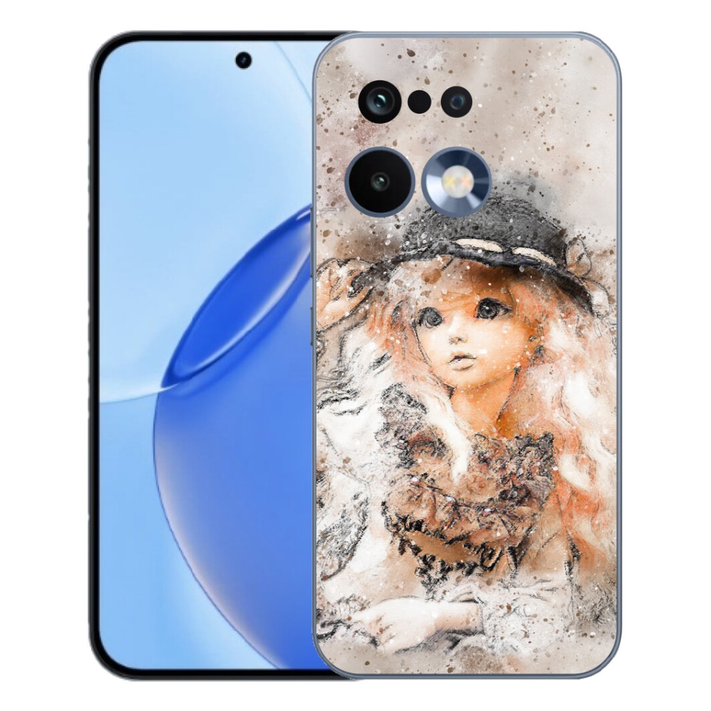 Gelový kryt mmCase na Realme 16 Pro - holčička s kloboukem