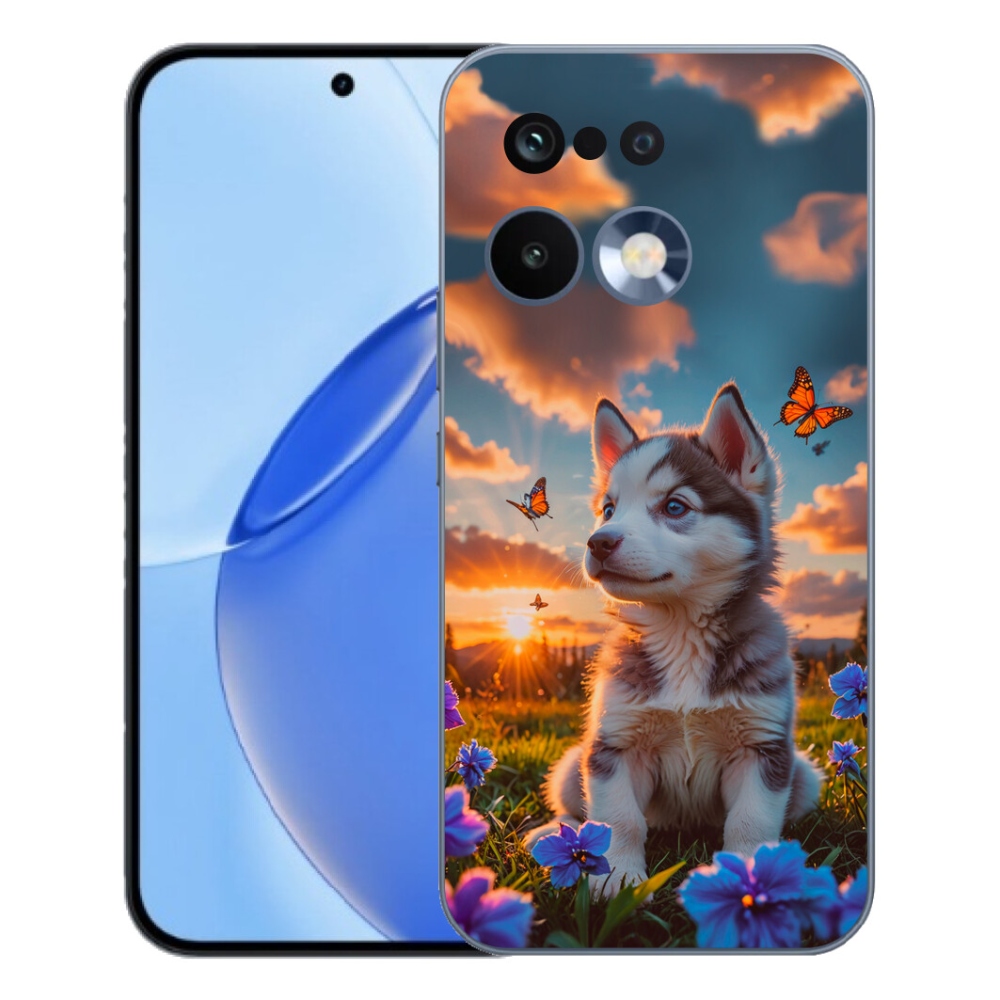 Gelový kryt mmCase na Realme 16 Pro - husky při západu slunce
