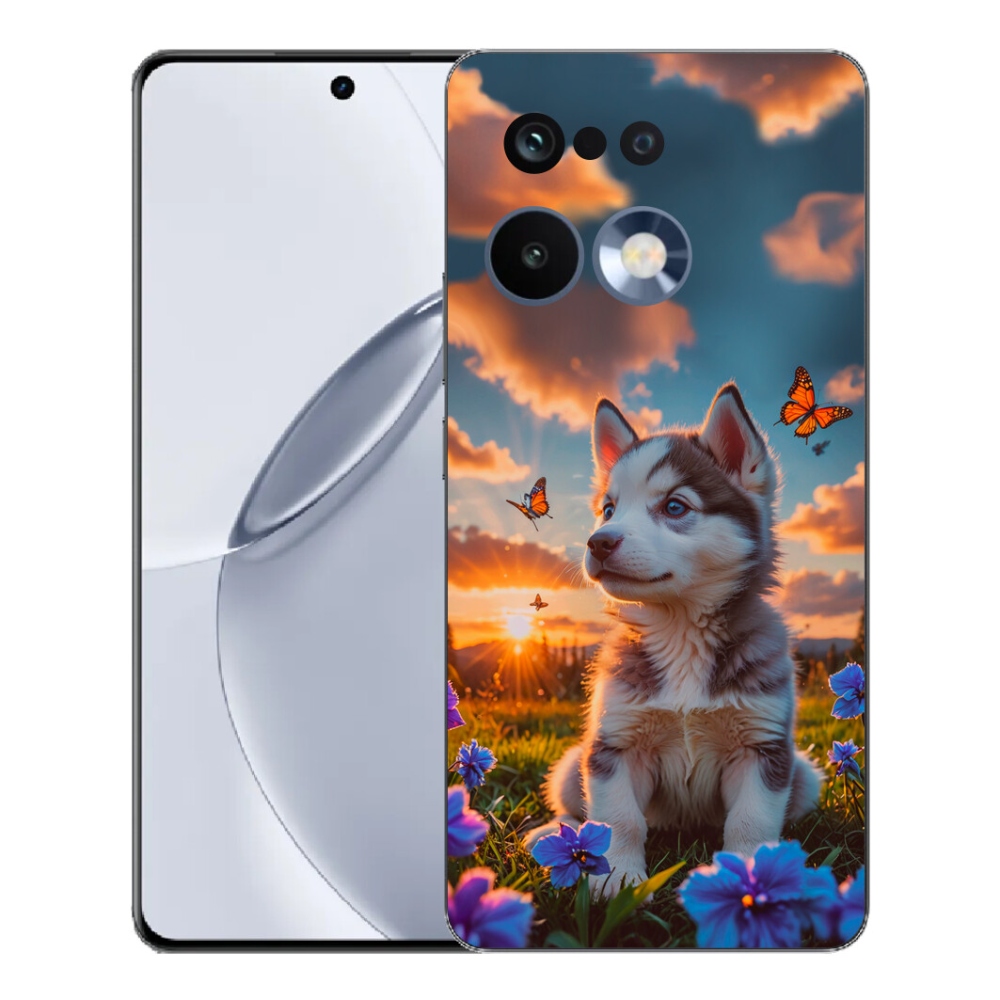 Gelový kryt mmCase na Realme 16 Pro+ - husky při západu slunce
