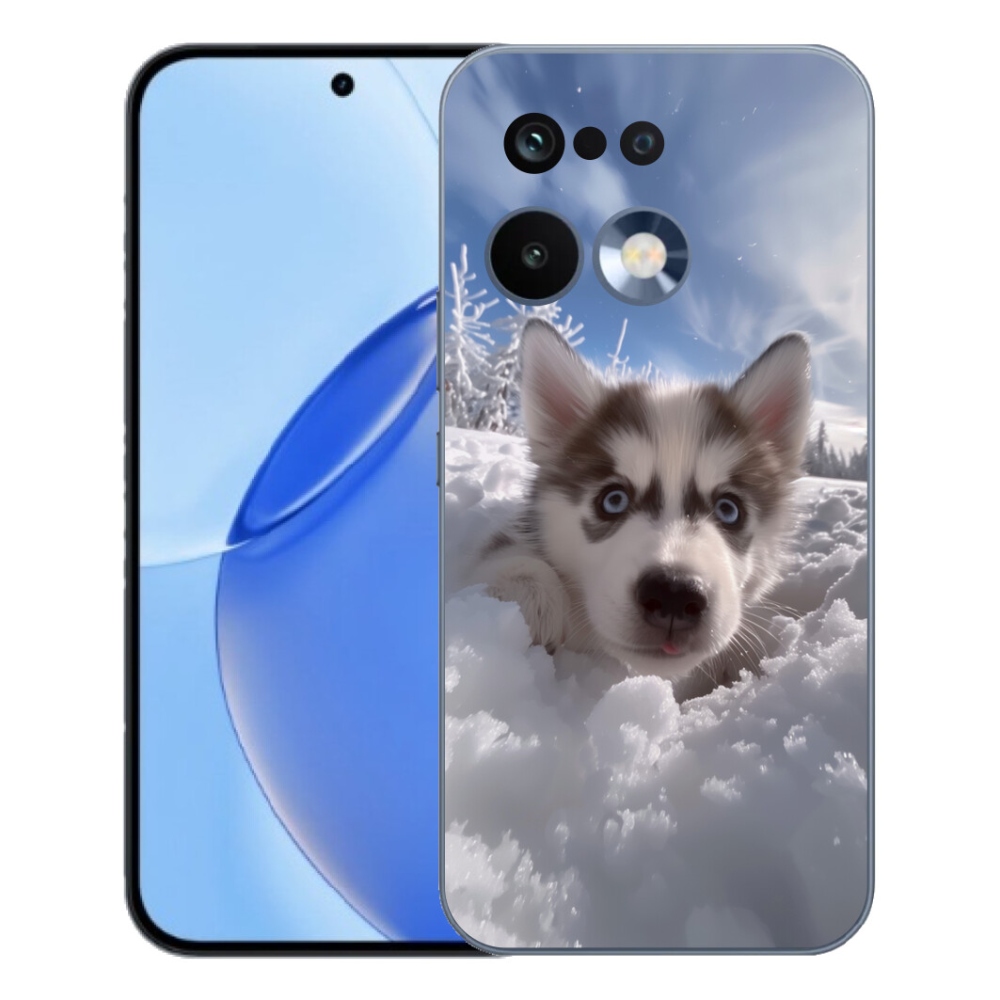 Gelový kryt mmCase na Realme 16 Pro - husky ve sněhu