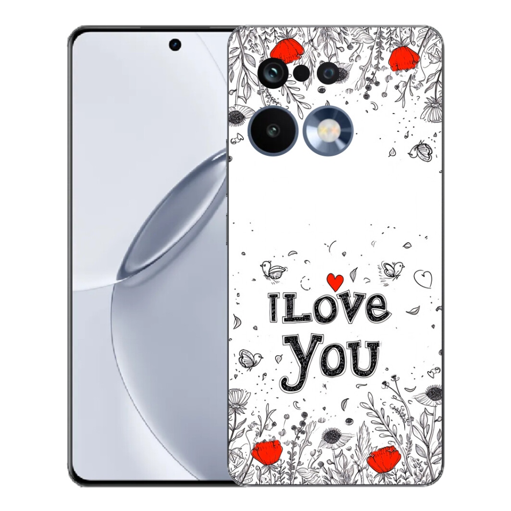 Gelový kryt mmCase na Realme 16 Pro+ - I love you bílé pozadí