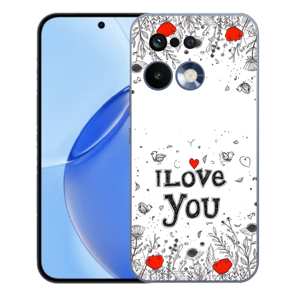 Gelový kryt mmCase na Realme 16 Pro - I love you bílé pozadí