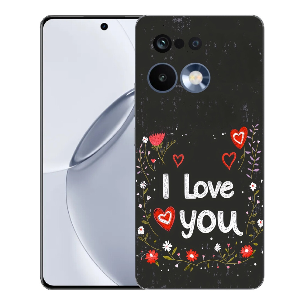 Gelový kryt mmCase na Realme 16 Pro+ - I love you černé pozadí