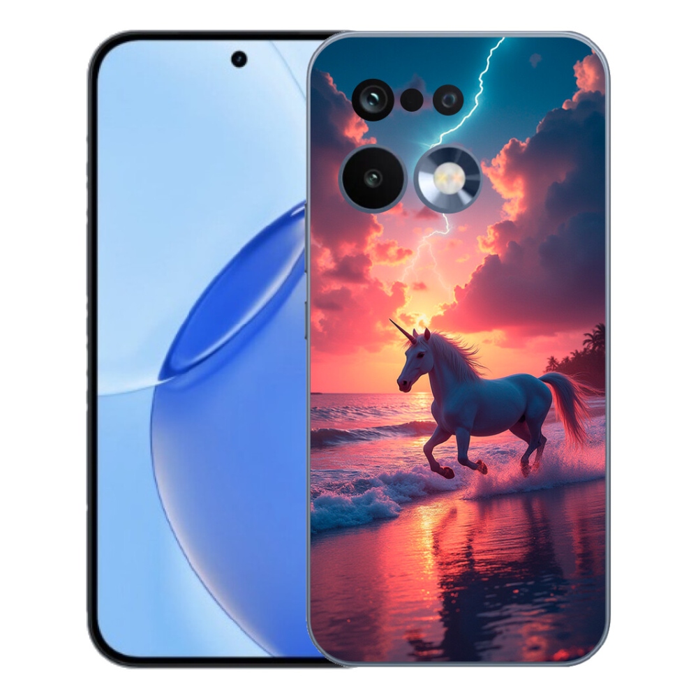 Gelový kryt mmCase na Realme 16 Pro - jednorožec na pláži