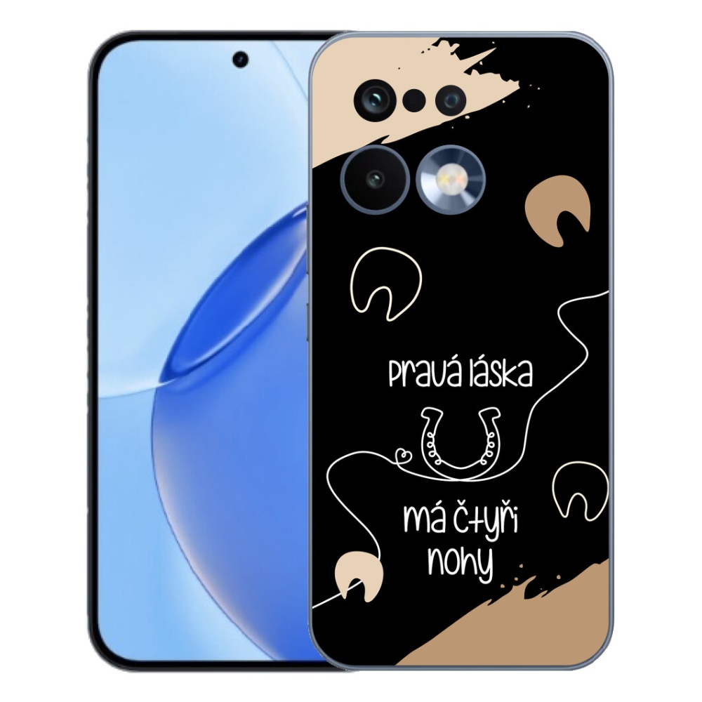 Gelový kryt mmCase na Realme 16 Pro - koňský motiv černé pozadí