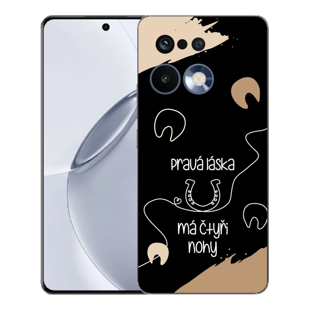 Gelový kryt mmCase na Realme 16 Pro+ - koňský motiv černé pozadí