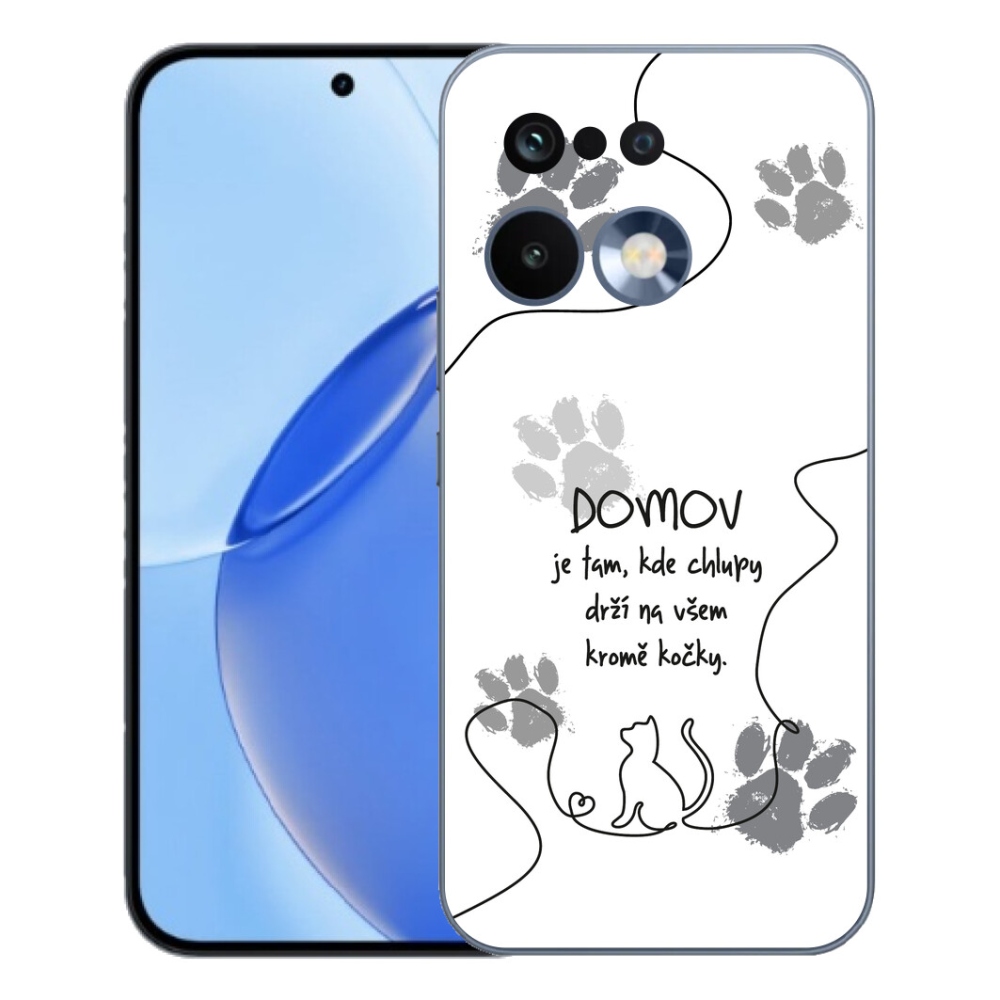 Gelový kryt mmCase na Realme 16 Pro - kočičí motiv bílé pozadí
