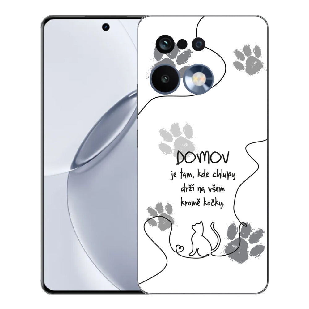 Gelový kryt mmCase na Realme 16 Pro+ - kočičí motiv bílé pozadí