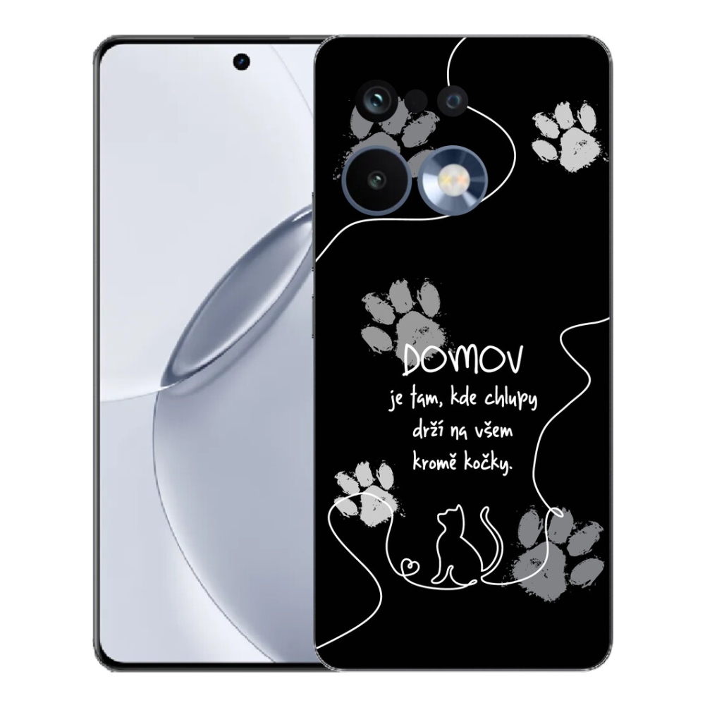 Gelový kryt mmCase na Realme 16 Pro+ - kočičí motiv černé pozadí
