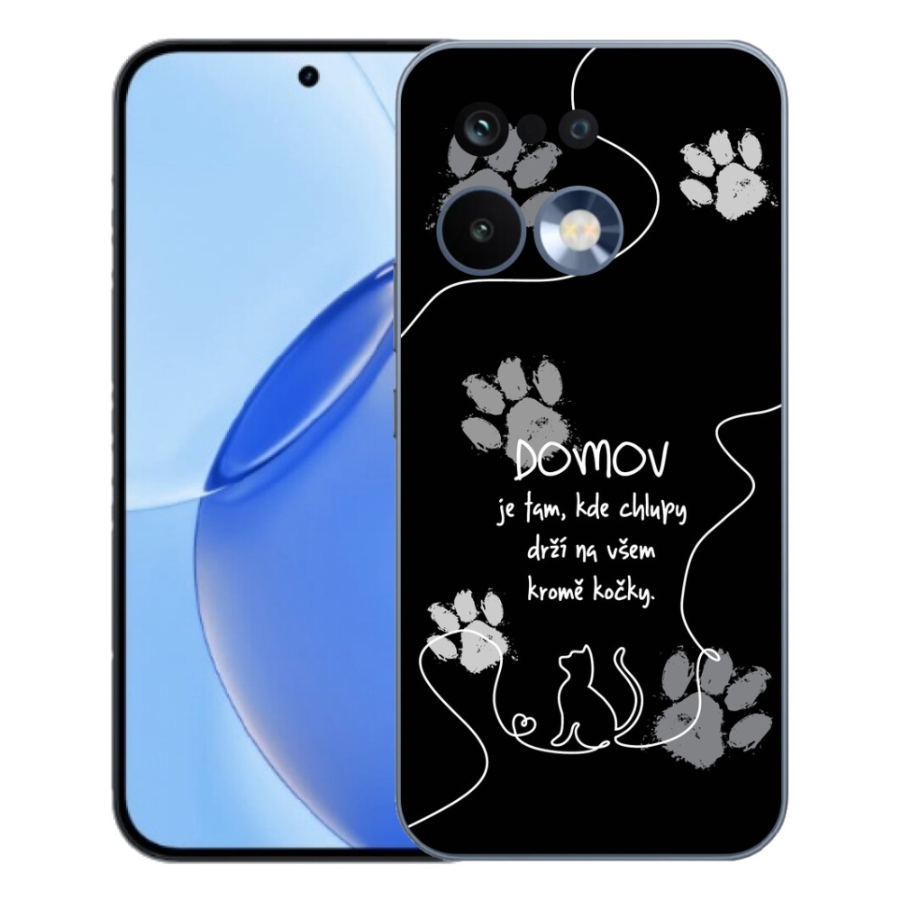 Gelový kryt mmCase na Realme 16 Pro - kočičí motiv černé pozadí