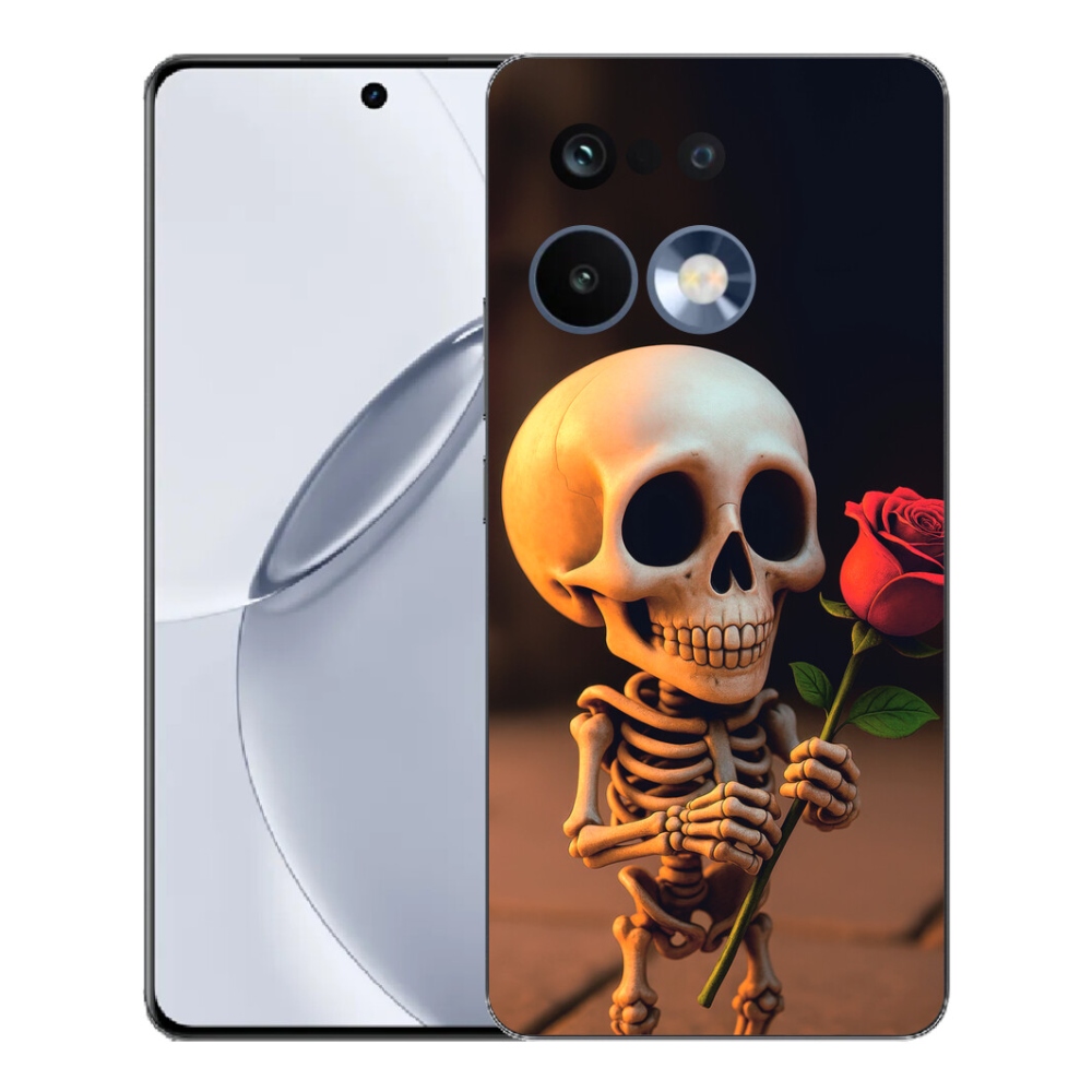 Gelový kryt mmCase na Realme 16 Pro+ - kostlivec s růží