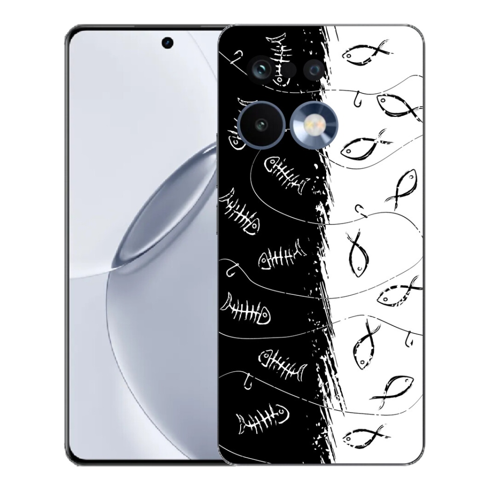 Gelový kryt mmCase na Realme 16 Pro+ - kostry a rybky