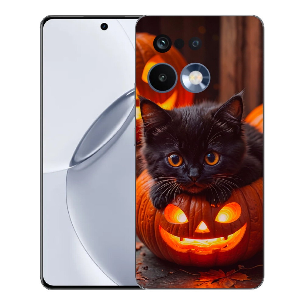 Gelový kryt mmCase na Realme 16 Pro+ - kotě a dýně