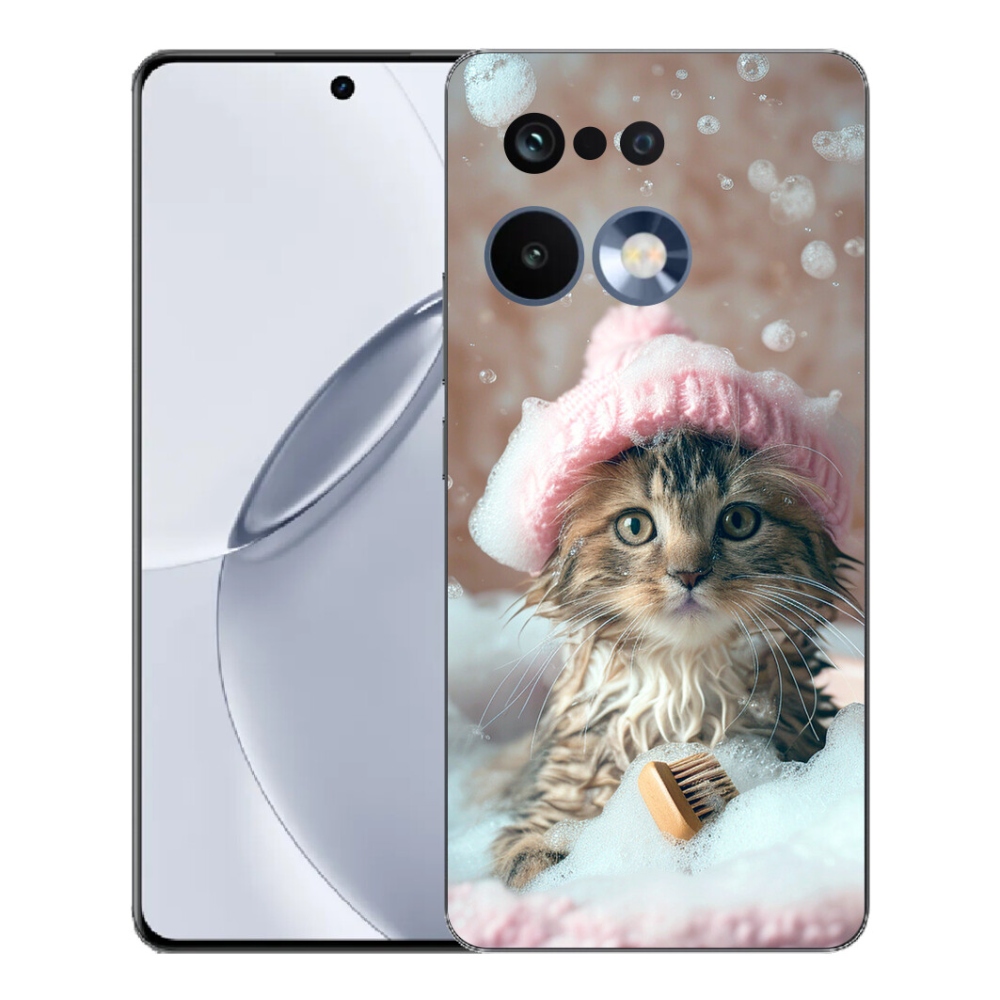 Gelový kryt mmCase na Realme 16 Pro+ - kotě a koupel