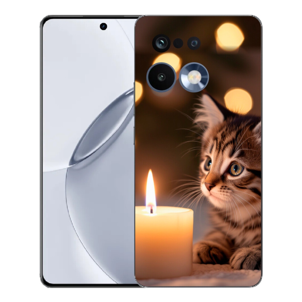 Gelový kryt mmCase na Realme 16 Pro+ - kotě a svíčka