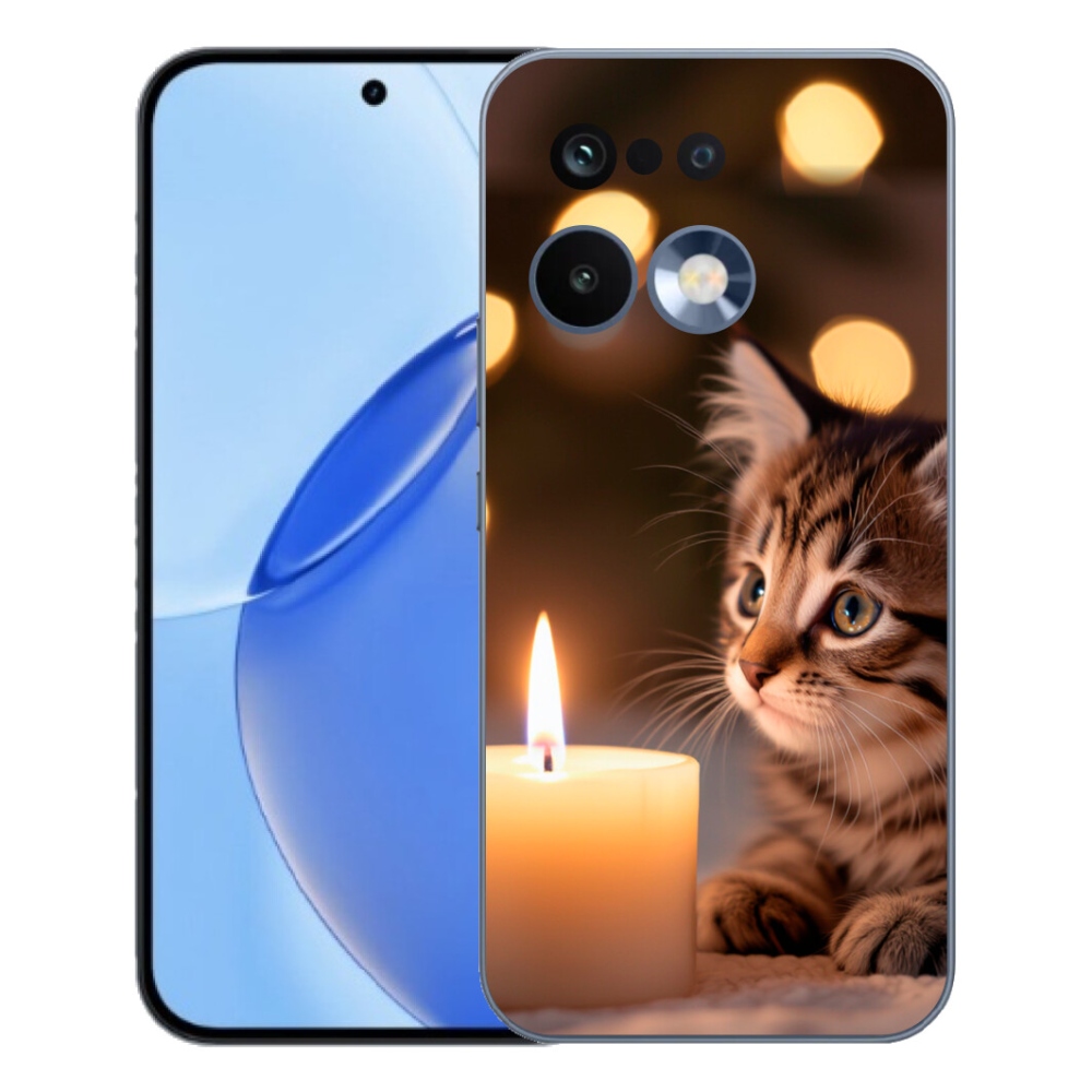Gelový kryt mmCase na Realme 16 Pro - kotě a svíčka