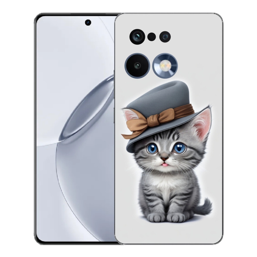 Gelový kryt mmCase na Realme 16 Pro+ - kotě s kloboukem