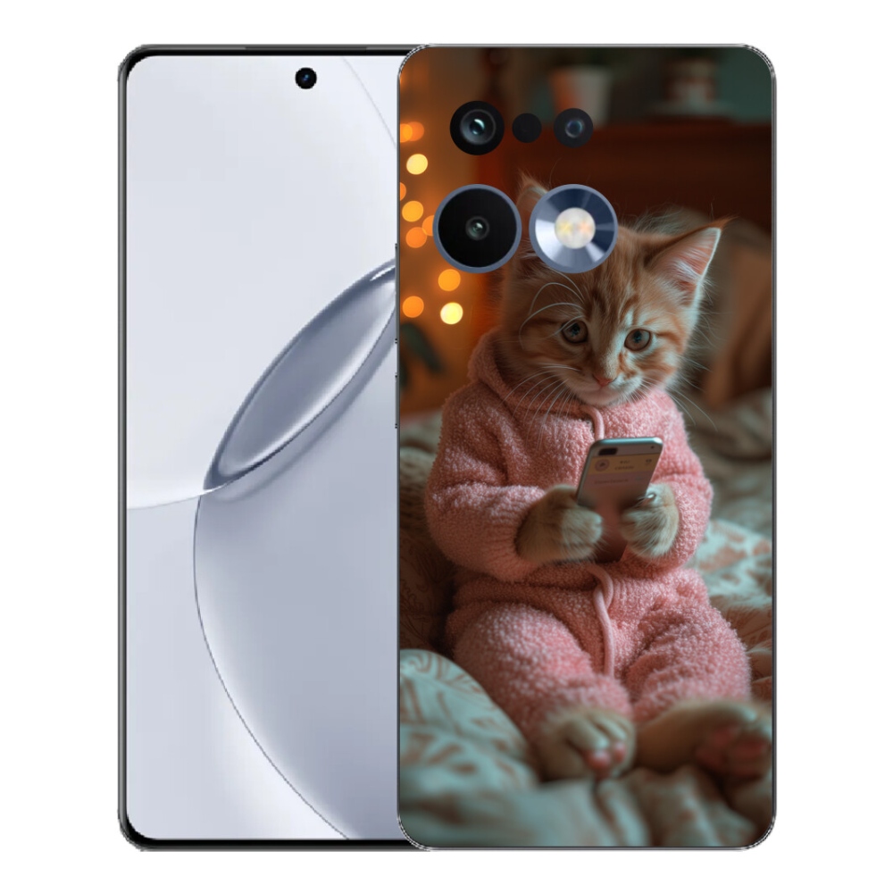 Gelový kryt mmCase na Realme 16 Pro+ - kotě s mobilem